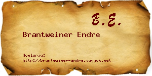 Brantweiner Endre névjegykártya